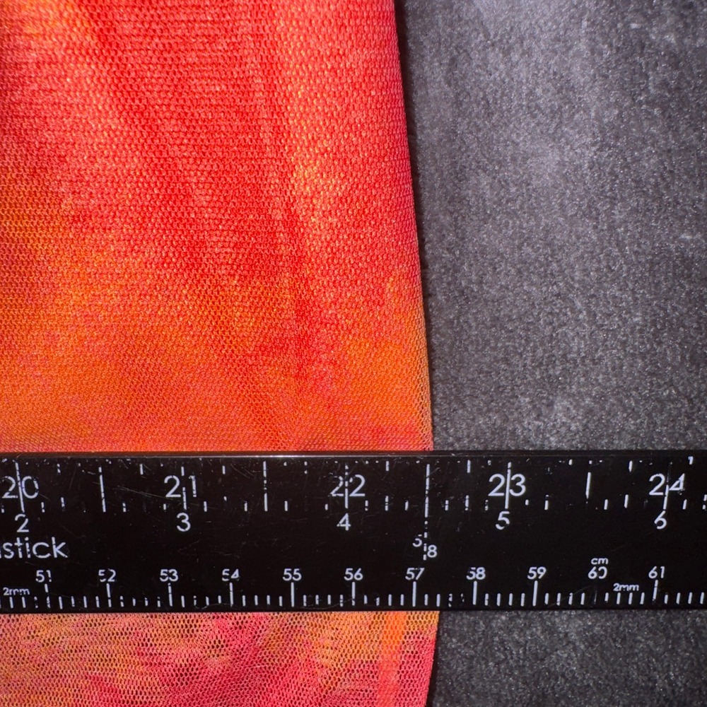 Giorgio Fiorlini Orange Red Tie Dye Mesh Maxi Skirt XL Lettuce Edge Column Skirt - Picture 10 of 10